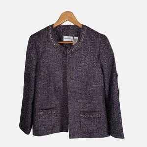 Alfred Dunner Purple Tweed Blazer 10